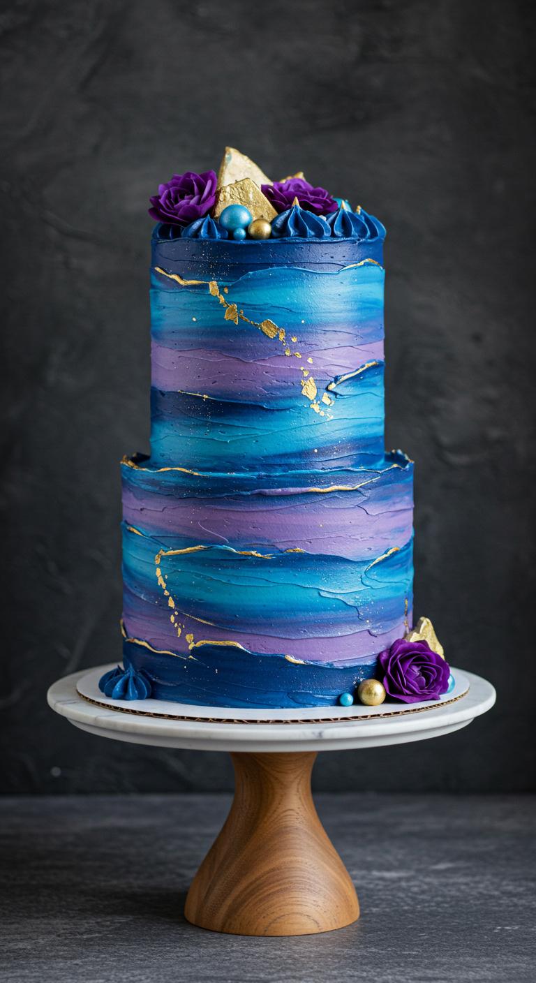 Stunning Galaxy Swirl Birthday Cake Stunning Galaxy Swirl Birthday Cake