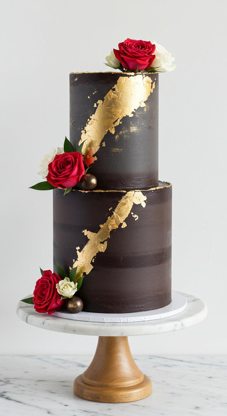 Bold Black and Gold Birthday Cake Bold Black and Gold Birthday Cake