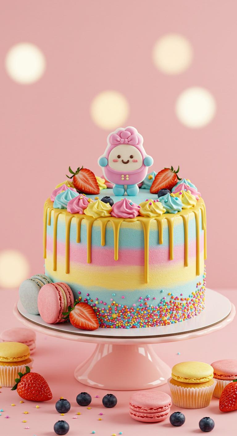 Adorable Pastel Drip Birthday Cake Adorable Pastel Drip Birthday Cake