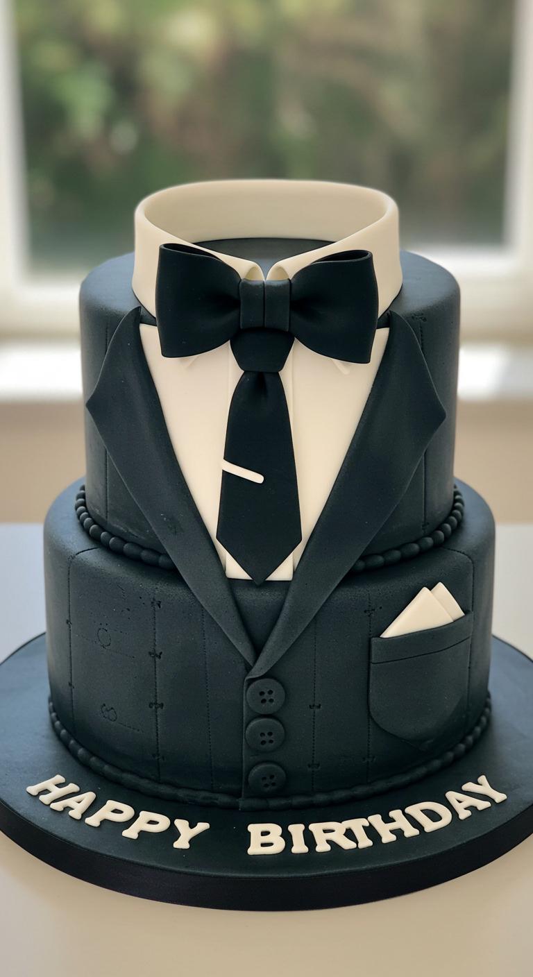 Dapper Suit & Tie Birthday Cake Dapper Suit & Tie Birthday Cake