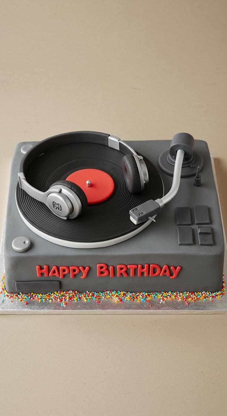 DJ Turntable Birthday Cake DJ Turntable Birthday Cake