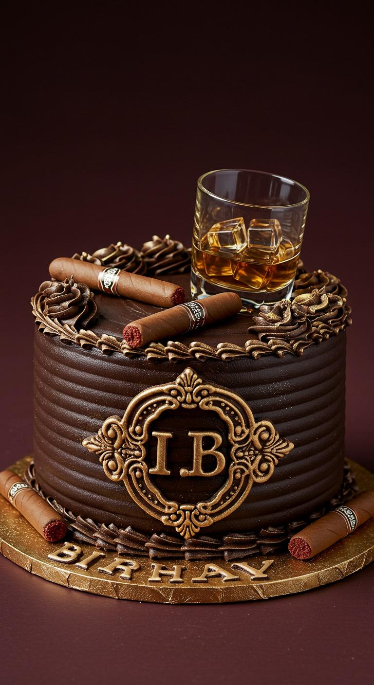 Sophisticated Initial Birthday Cake Sophisticated Initial Birthday Cake