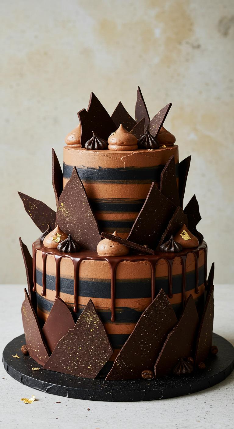 Striped Chocolate Shard Cake Striped Chocolate Shard Cake