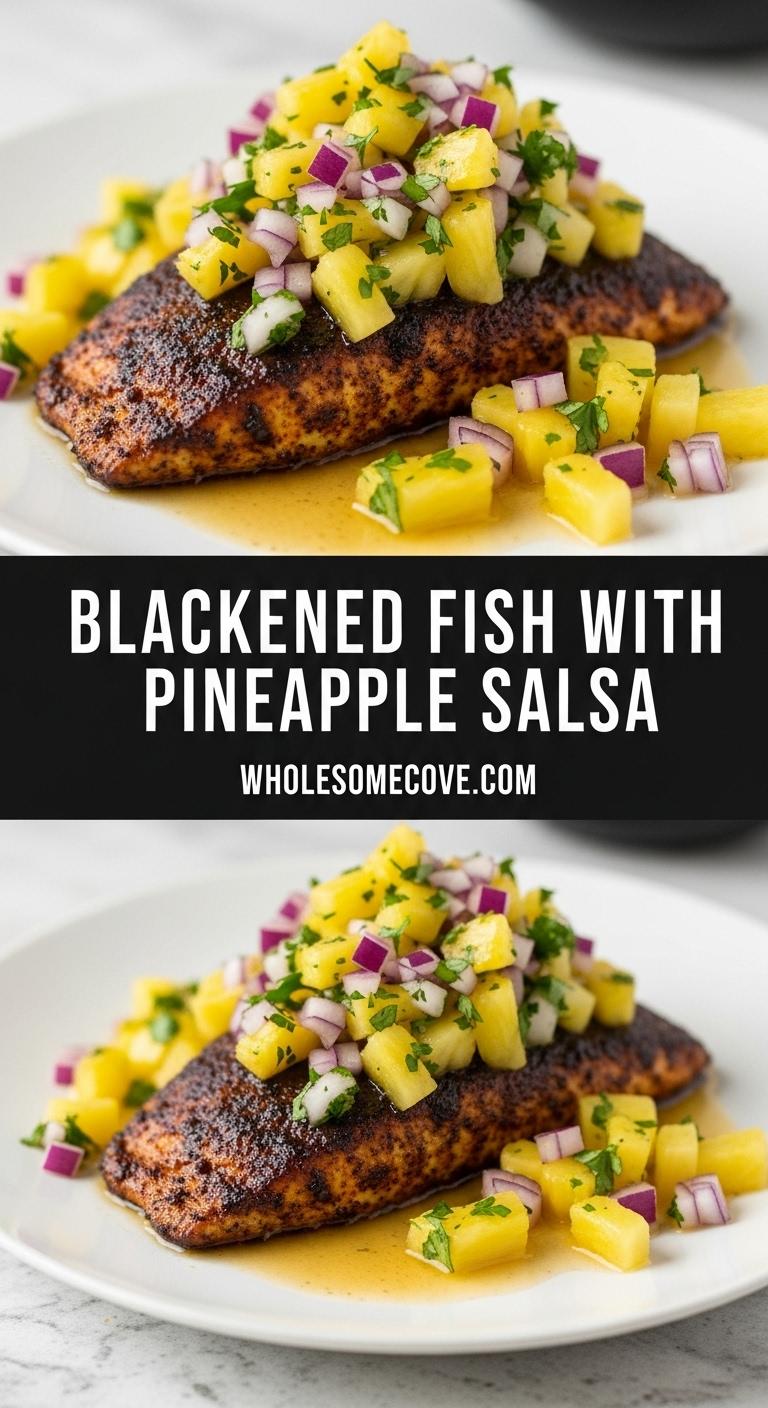 Blackened Fish with Pineapple Salsa – Healthy Dinner Idea Blackened Fish with Pineapple Salsa – Healthy Dinner Idea