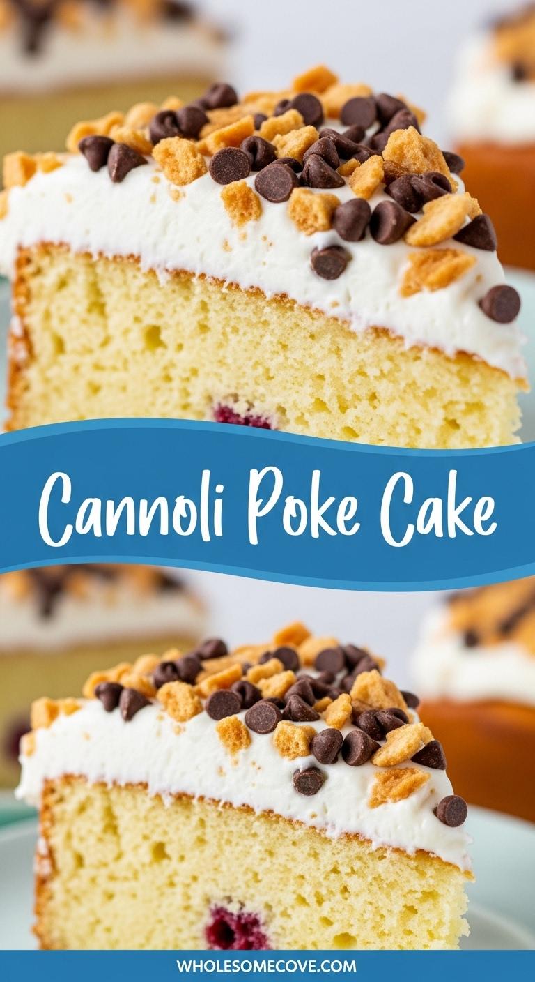 Cannoli Poke Cake Recipe with Ricotta Filling Cannoli Poke Cake Recipe with Ricotta Filling