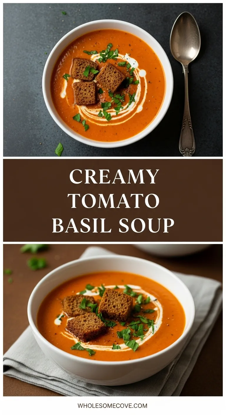 Creamy Tomato Basil Soup Recipe | Cozy Fall & Winter Meal