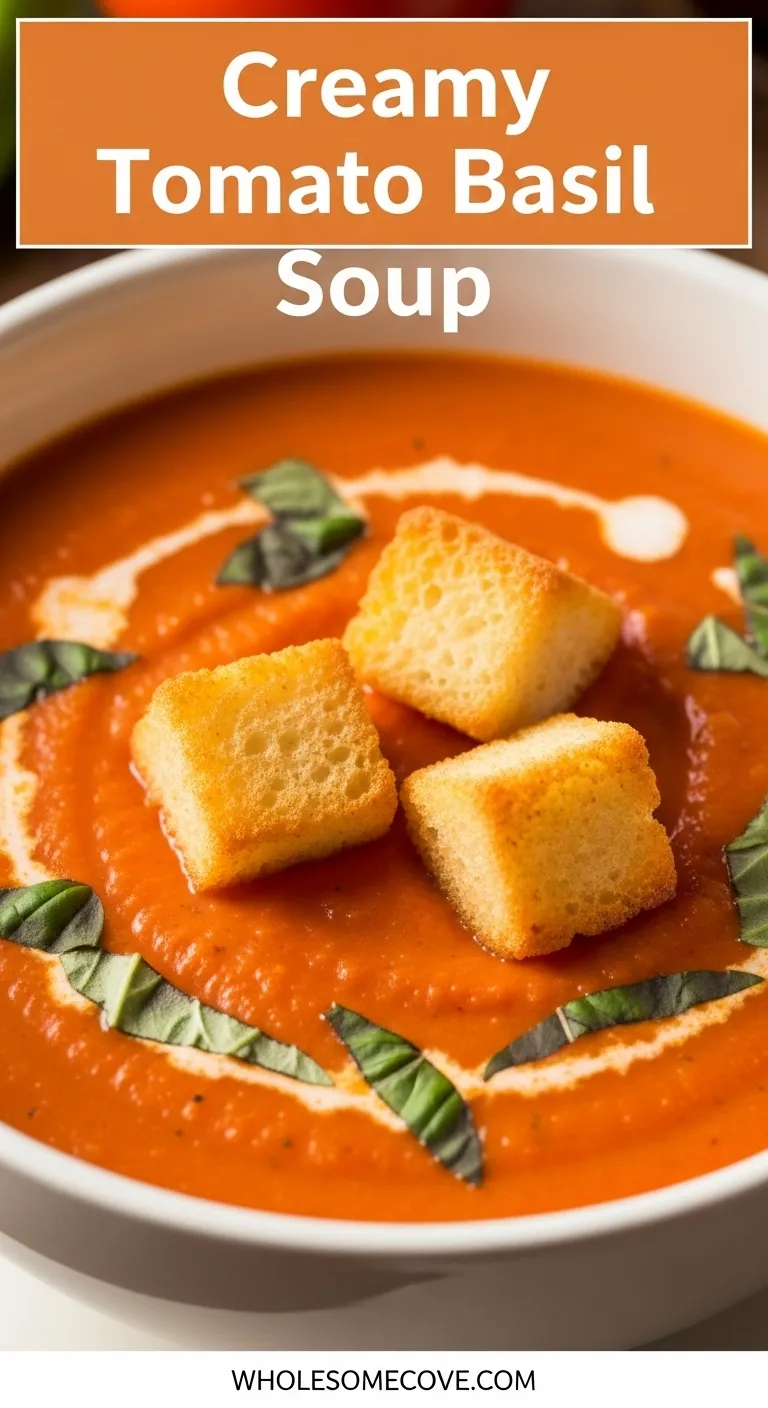 Creamy Tomato Basil Soup Recipe | Restaurant-Quality Flavor at Home