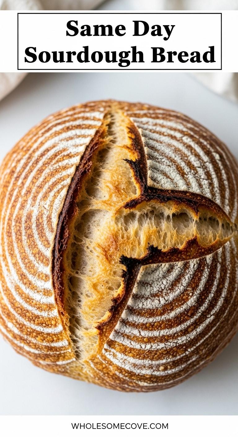 Same Day Sourdough Bread Recipe - Beginner Friendly Homemade Bread