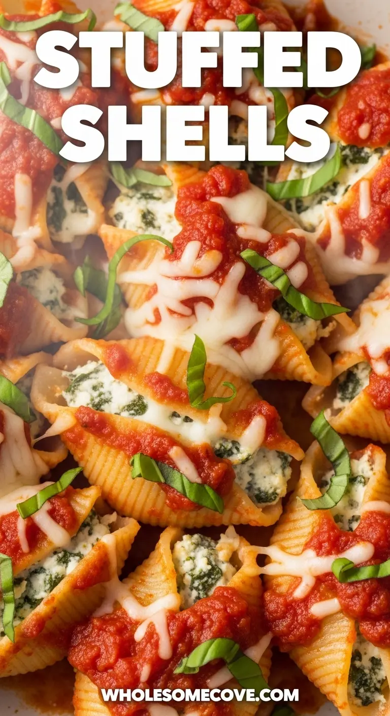 Stuffed Shells Recipe - Healthy Twist with Spinach & Low-Fat Cheese