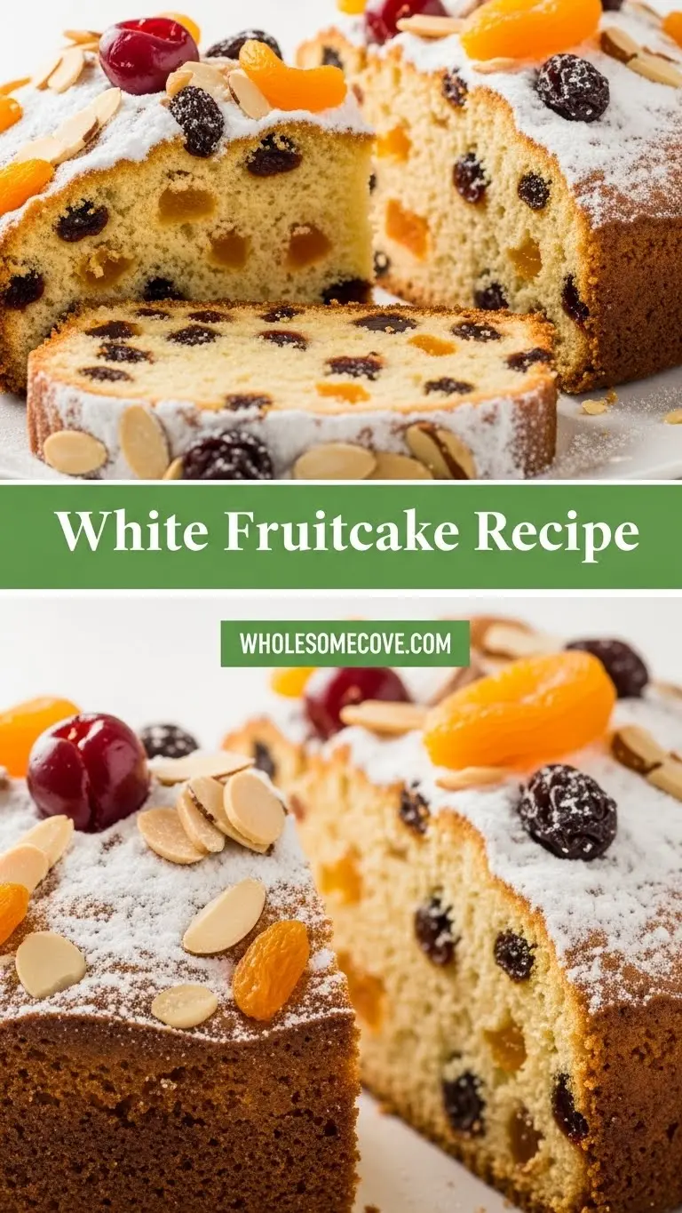 White Fruitcake Recipe | Bright & Festive Christmas Cake Without Molasses