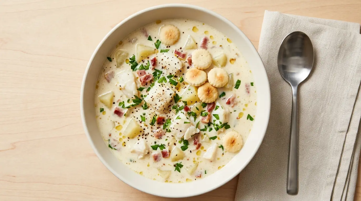 Creamy New England Fish Chowder Recipe 1 result