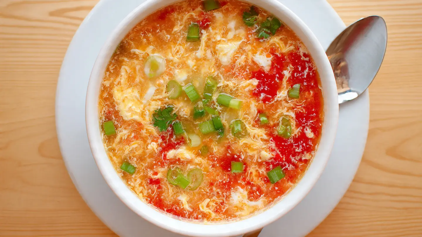 Tomato Egg Drop Soup Recipe