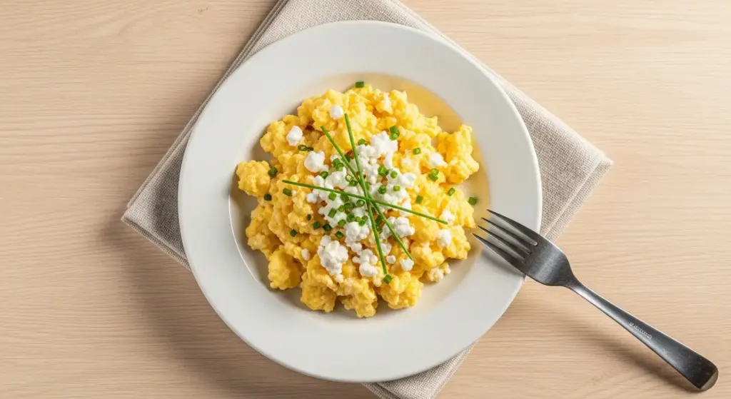 Scrambled Eggs with Cottage Cheese Recipe
