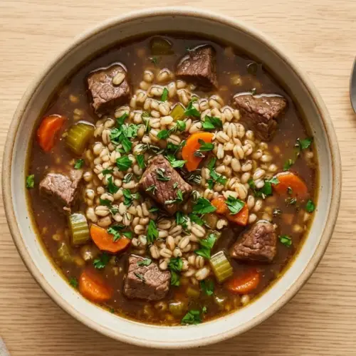 Slow Cooker Beef Barley Soup Recipe