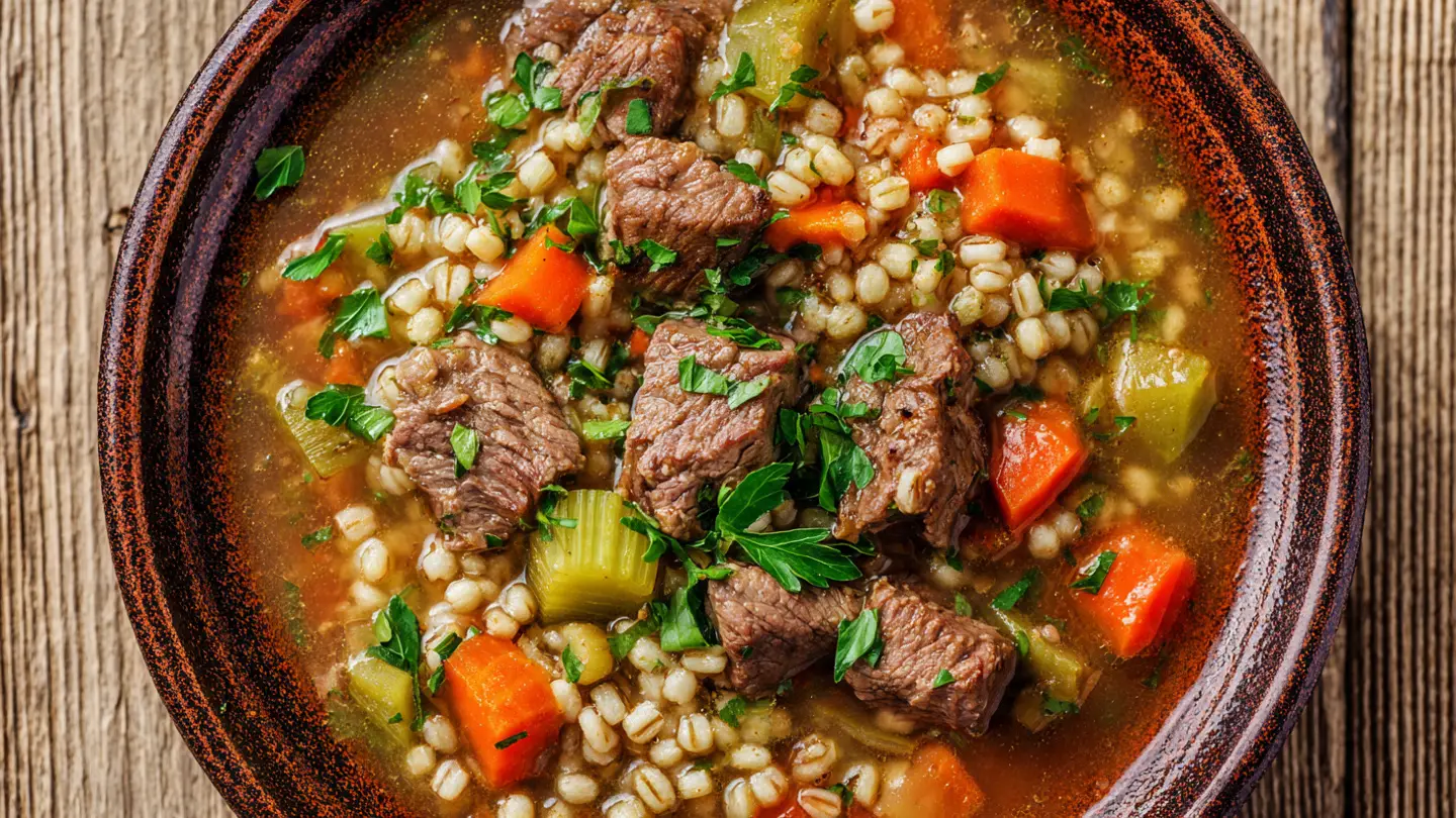 Slow Cooker Beef Barley Soup Recipe