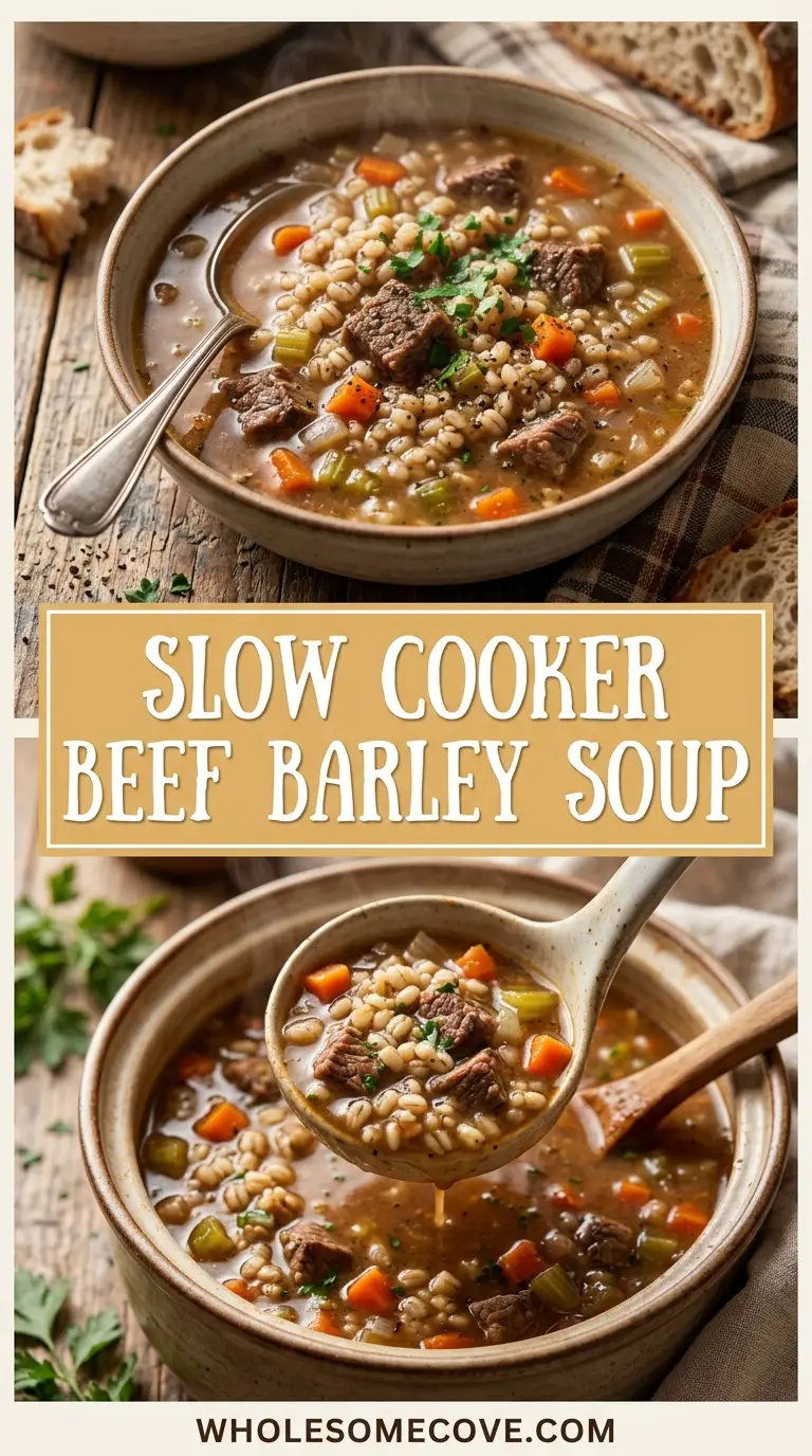 Slow Cooker Beef Barley Soup Recipe