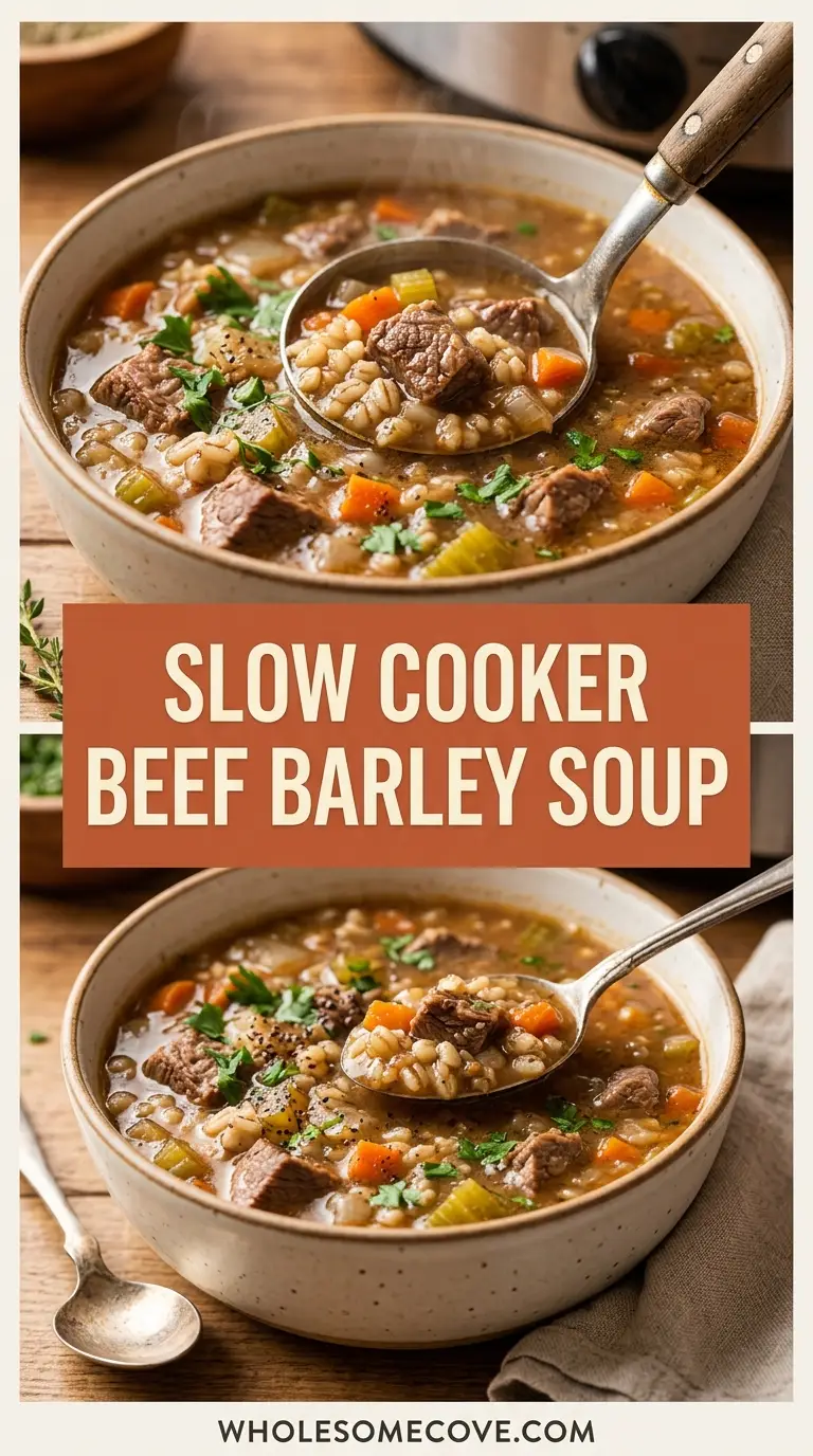 Slow Cooker Beef Barley Soup Recipe