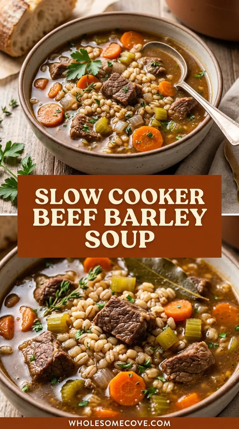 Slow Cooker Beef Barley Soup Recipe