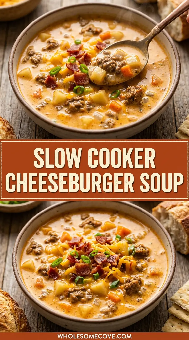 Slow Cooker Cheeseburger Soup Recipe