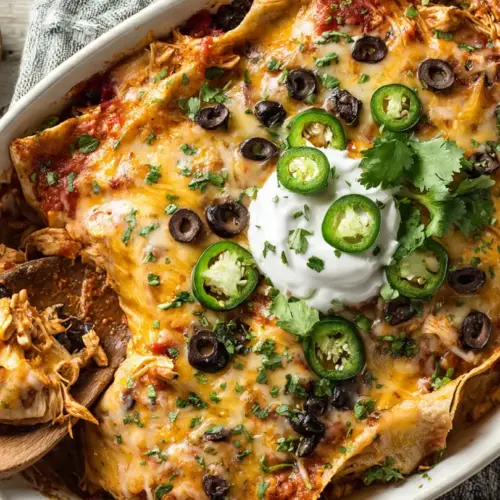 Slow Cooker Chicken Enchilada Casserole Recipe