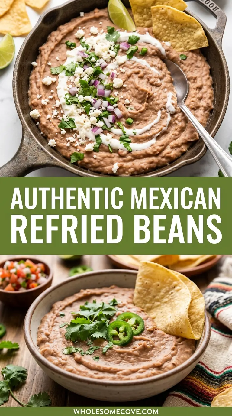 Authentic Mexican Refried Beans Recipe (Frijoles Refritos)