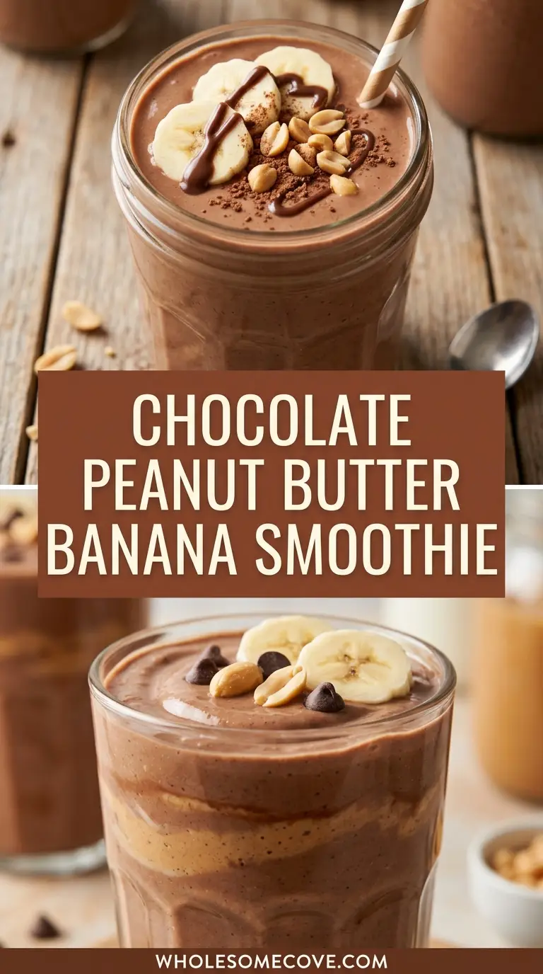 Chocolate Peanut Butter Banana Smoothie Recipe