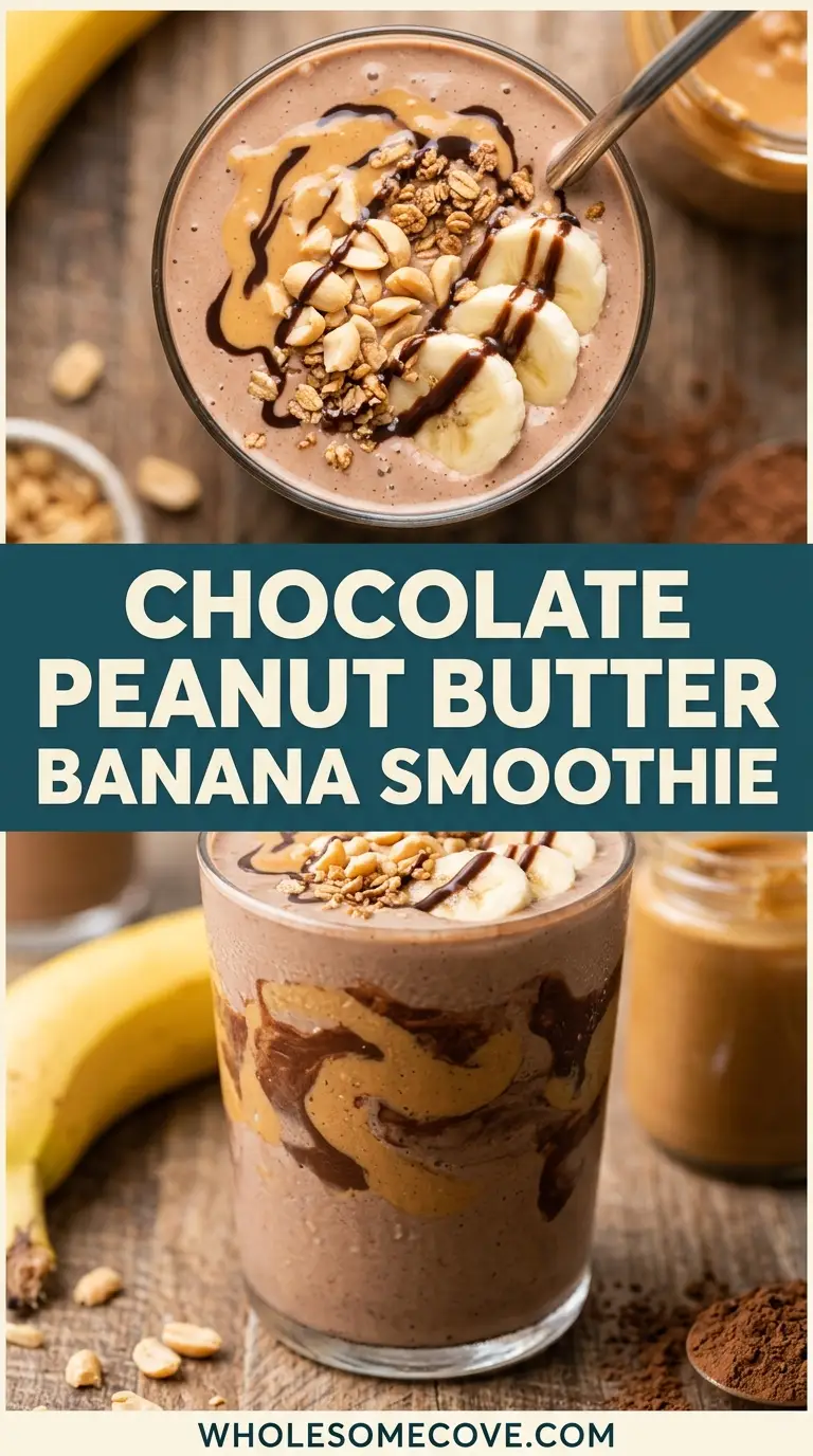 Chocolate Peanut Butter Banana Smoothie Recipe