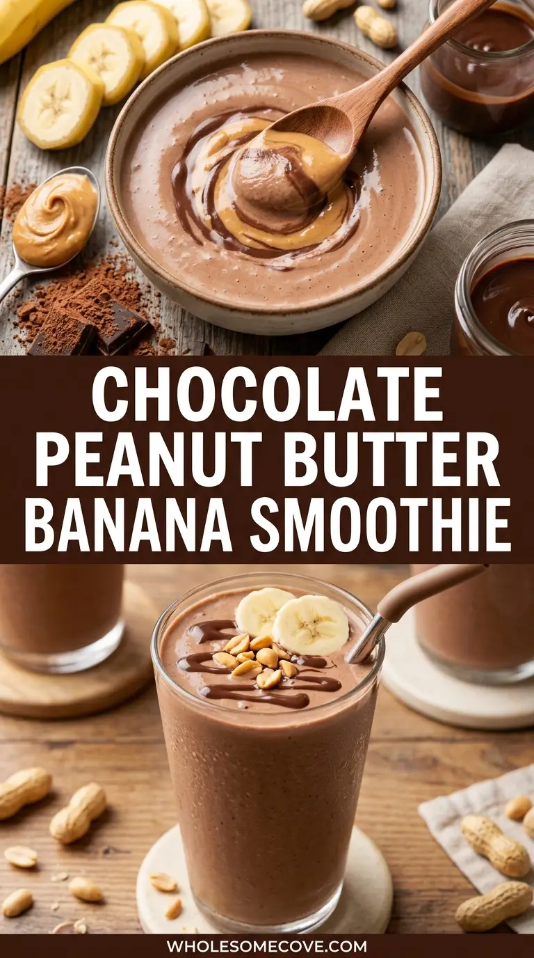 Chocolate Peanut Butter Banana Smoothie Recipe