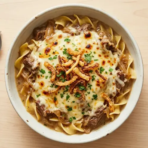 French Onion Beef and Noodles Recipe