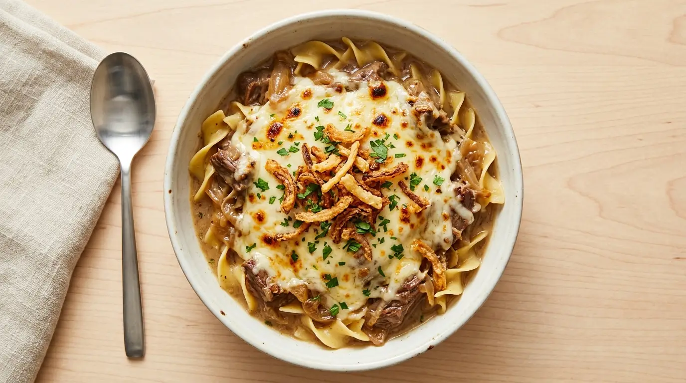 French Onion Beef and Noodles Recipe