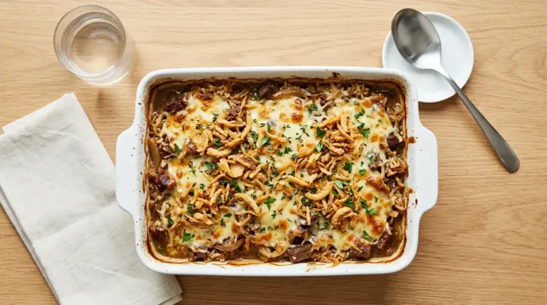 French Onion Beef and Rice Casserole Recipe