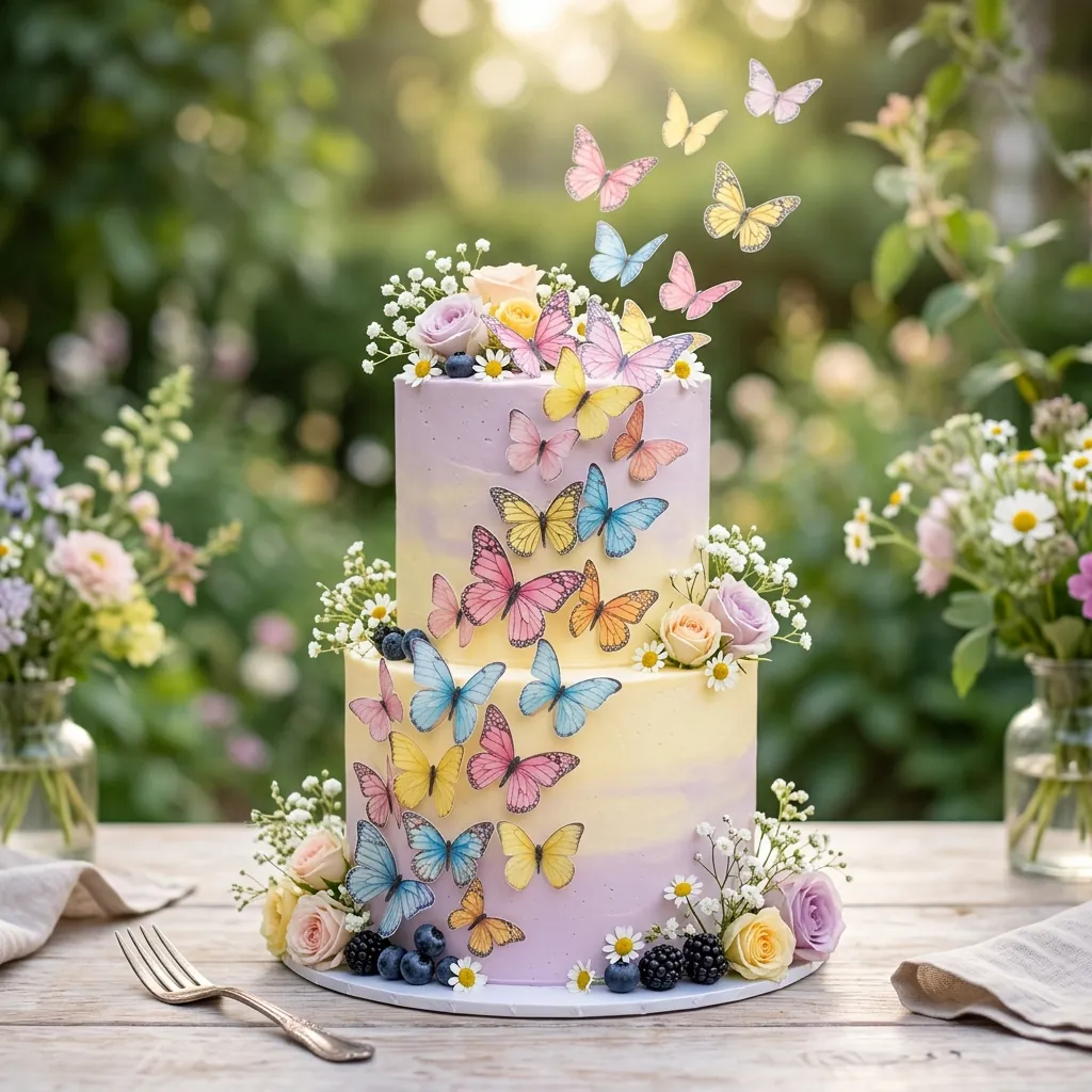 Butterfly Garden Birthday Cake Butterfly Garden Birthday Cake For Girls