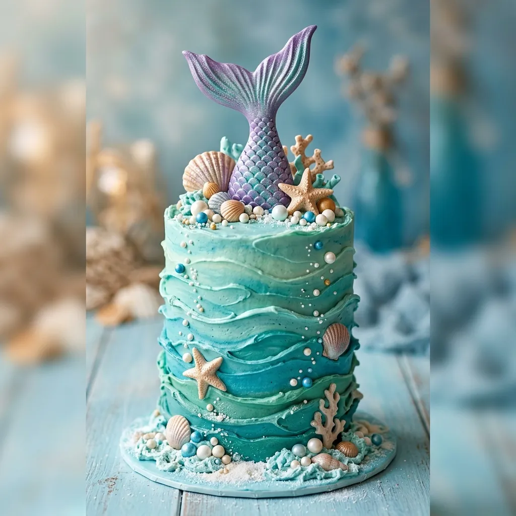 Mermaid Ocean Birthday Cake Mermaid Ocean Birthday Cake For Girls