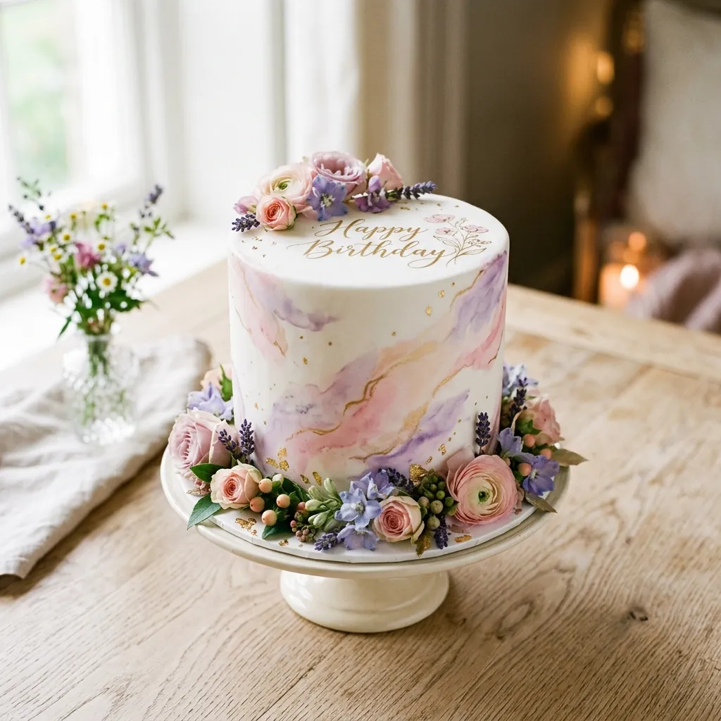 Watercolor Painting Birthday Cake Watercolor Painting Birthday Cake For Girls