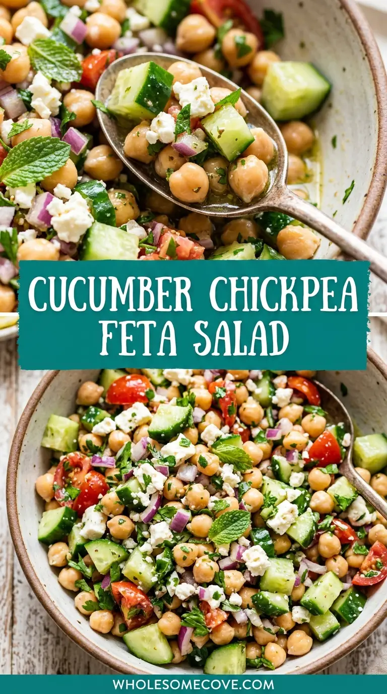 Cucumber Chickpea Feta Salad Recipe