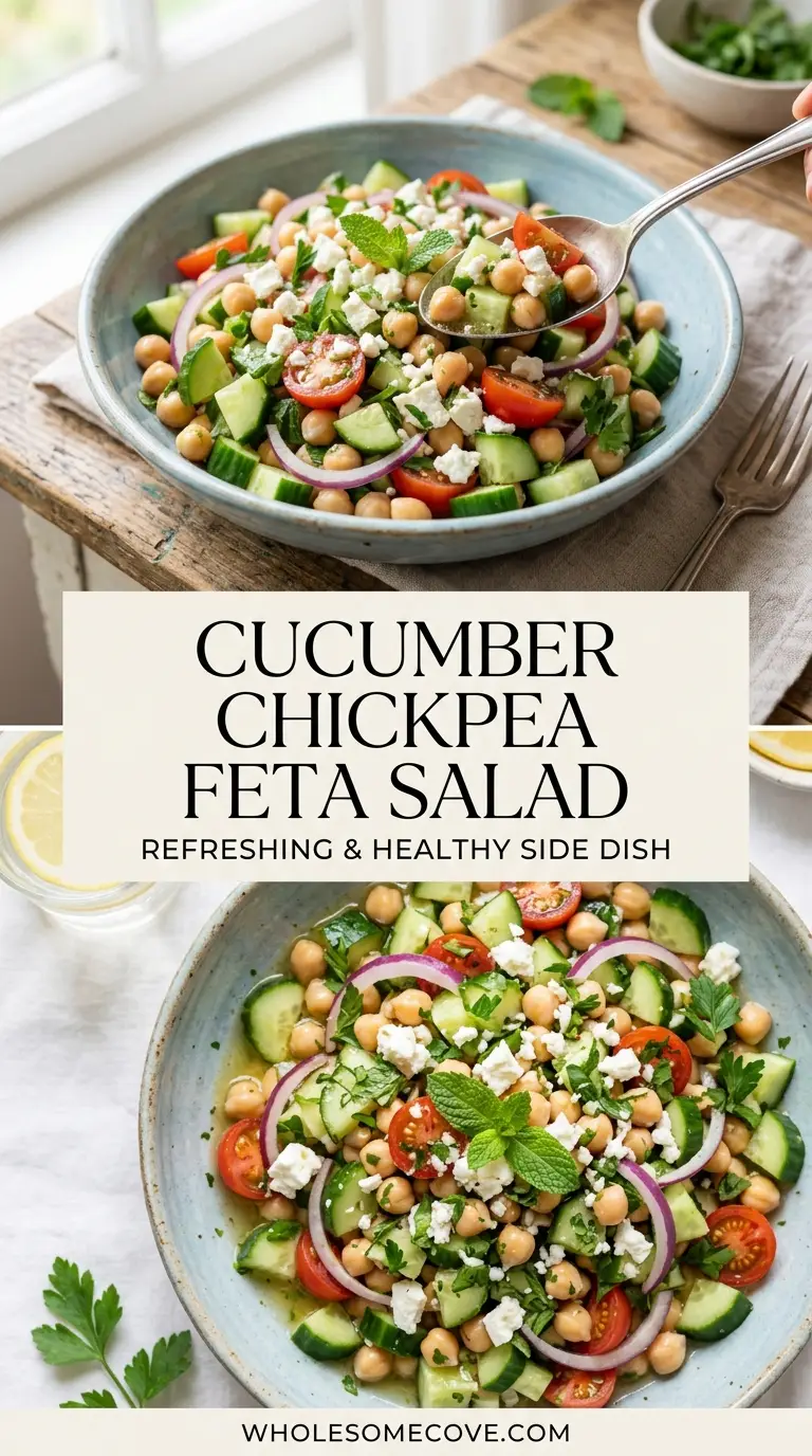 Cucumber Chickpea Feta Salad Recipe