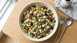 Cucumber Chickpea Feta Salad Recipe