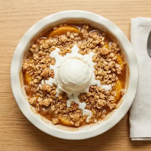 Peach Crisp with Canned Peaches