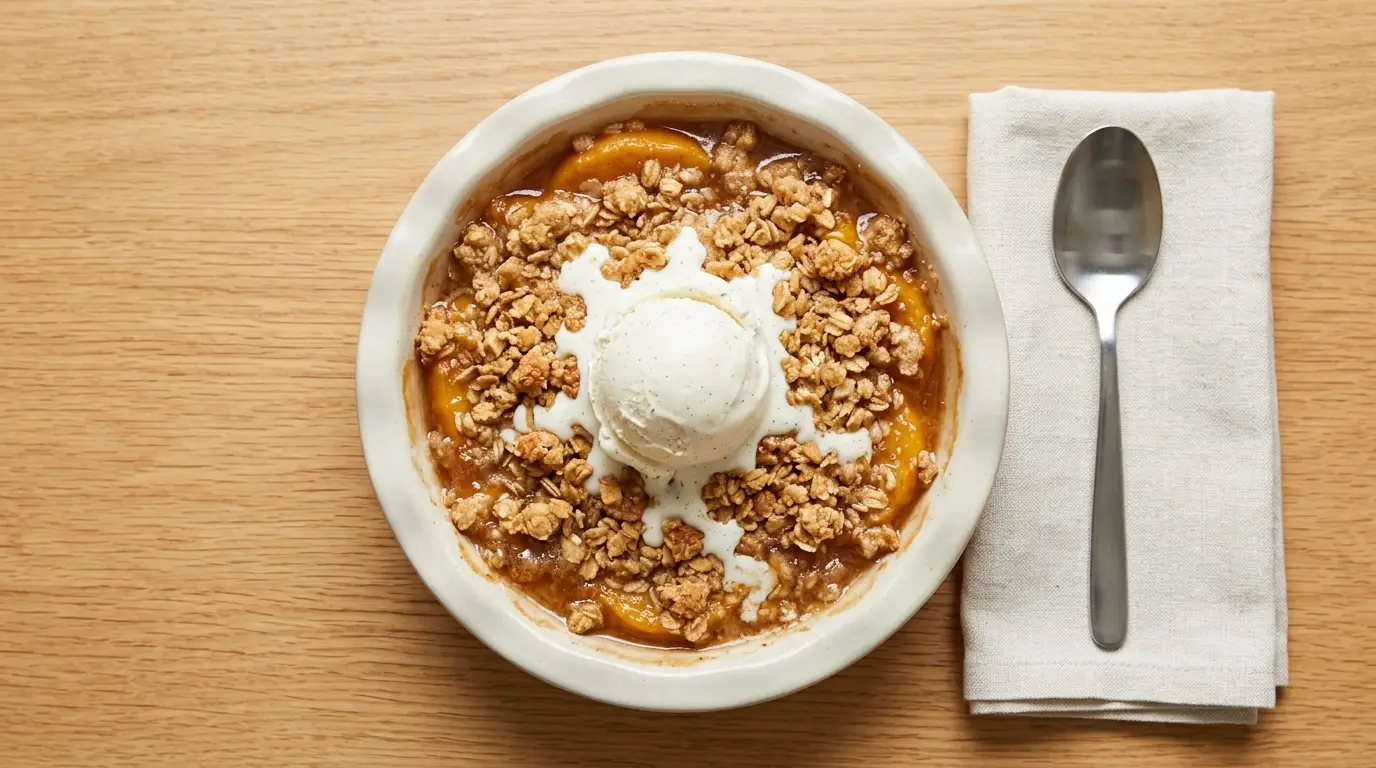 Peach Crisp with Canned Peaches