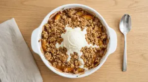 Peach Crisp with Frozen Peaches