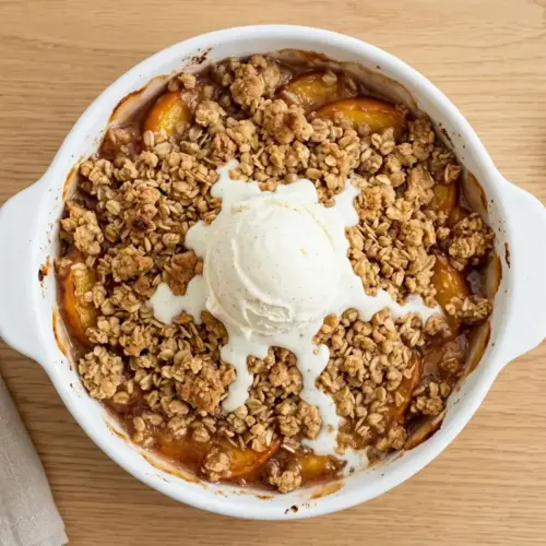 Peach Crisp with Frozen Peaches