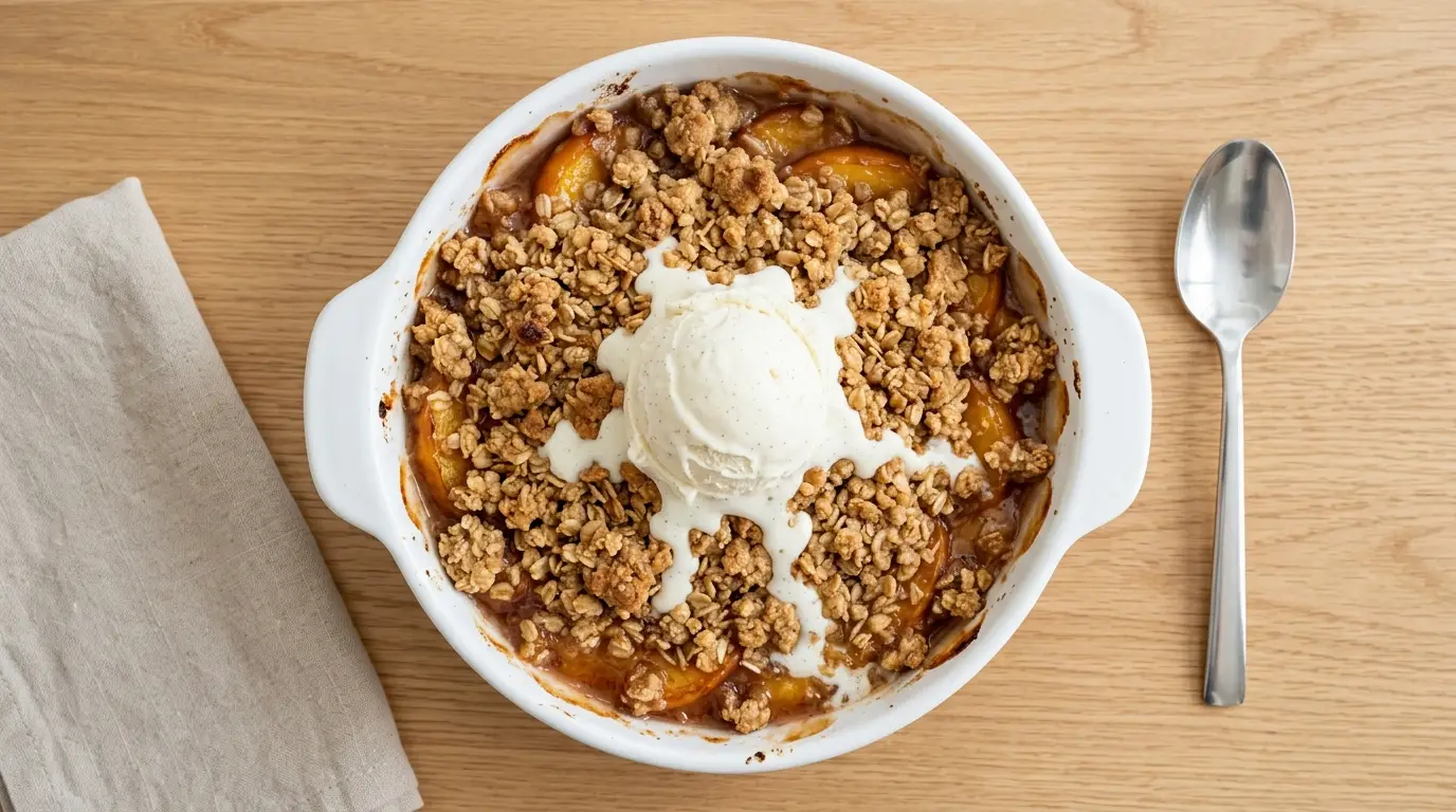 Peach Crisp with Frozen Peaches