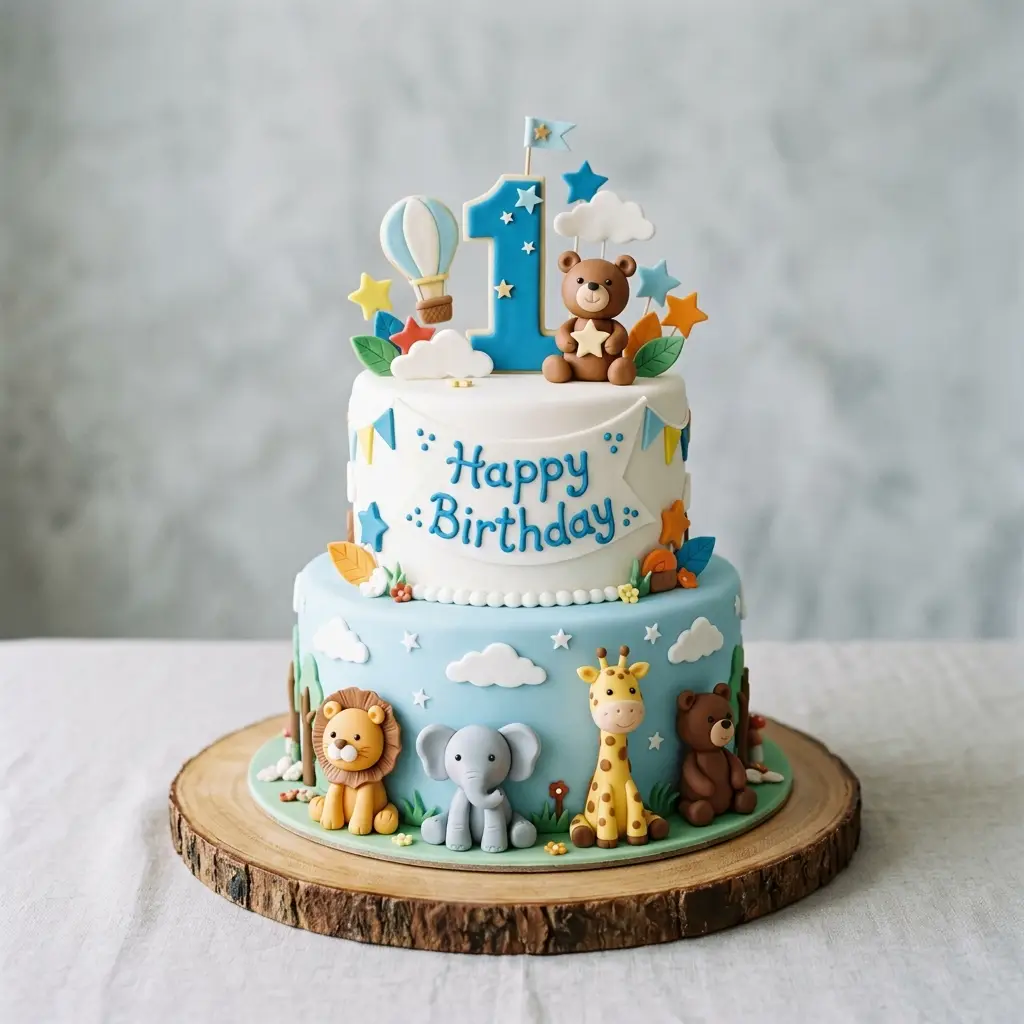 Animal Parade Cake - Birthday Cake Ideas For 1 Year Old Boys