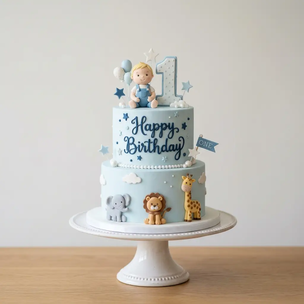 Baby Boy Keepsake Cake - Birthday Cake Ideas For 1 Year Old Boys