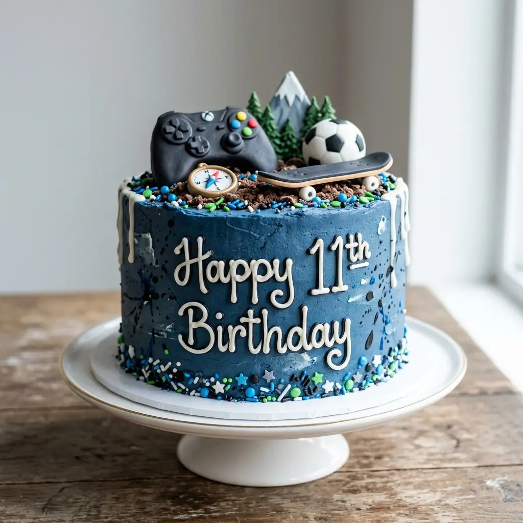 Blue Drip Cake - Birthday Cake Ideas For 11-Year-Old Boys