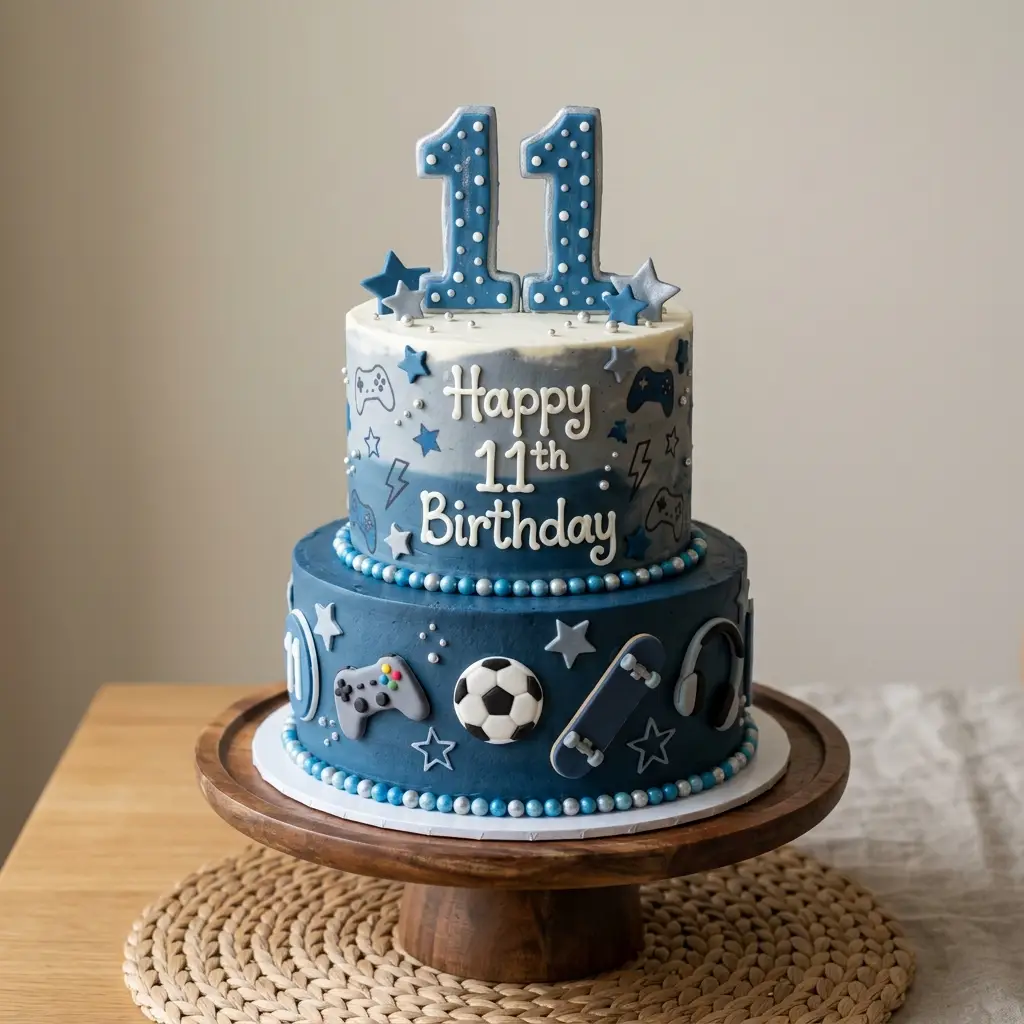 Blue Ombre Hobby Cake - Birthday Cake Ideas For 11-Year-Old Boys