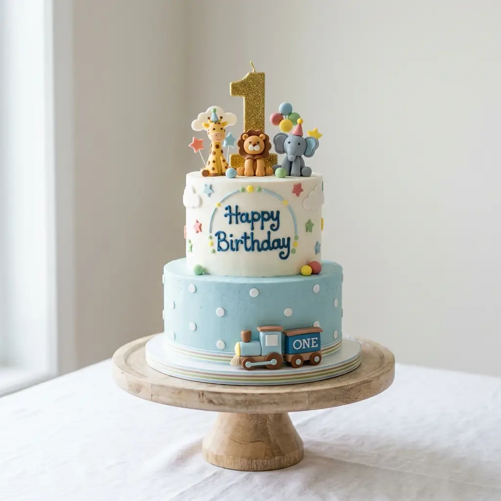 Circus Animals Cake - Birthday Cake Ideas For 1 Year Old Boys