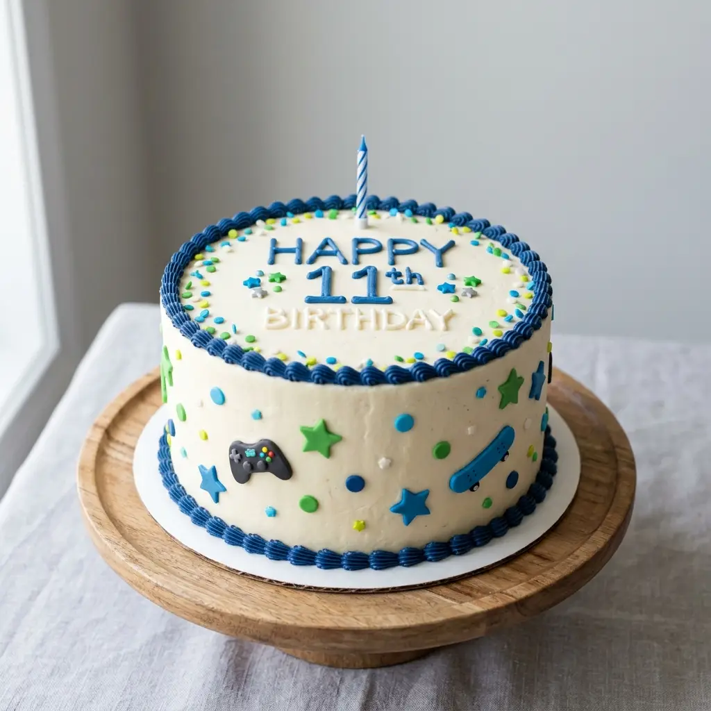 Classic Piped Border Cake - Birthday Cake Ideas For 11-Year-Old Boys
