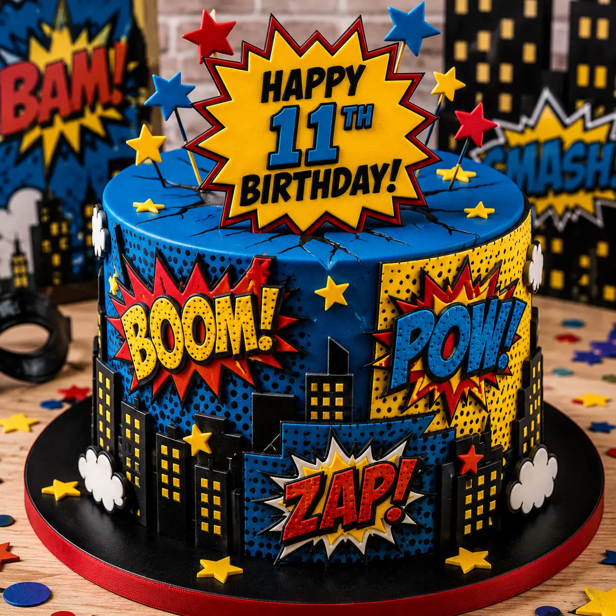Comic Book Superhero Cake - Birthday Cake Ideas For 11-Year-Old Boys