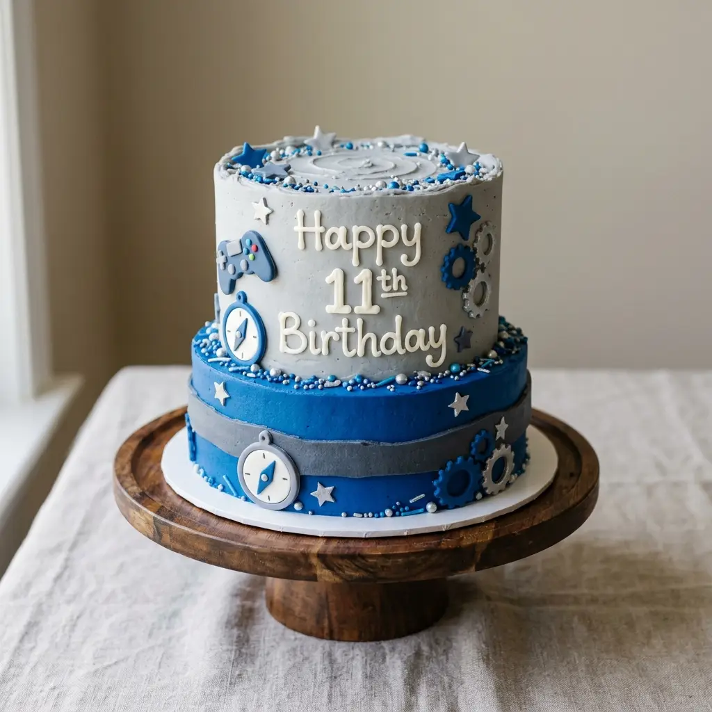 Compass and Gears Cake - Birthday Cake Ideas For 11-Year-Old Boys